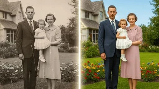 Comparaison Avant et Après d'Amélioration de Photos IA d'Evoke