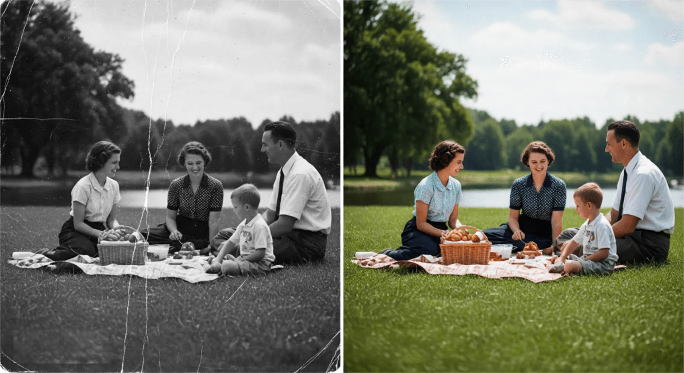 Gemini Nano Banana Photo Enhancement Before After Comparison