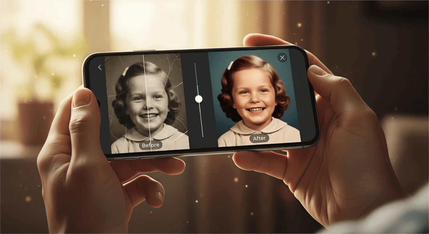 AI照片增强前后对比